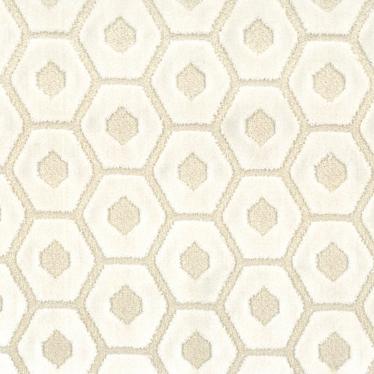 STOUT TEXTILES  UPHOLSTERY,VELVET TRADITIONAL, GEOMETRIC EGGSHELL,IVORY   - TAMB-3