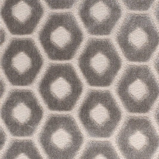 STOUT TEXTILES  UPHOLSTERY,VELVET TRADITIONAL, GEOMETRIC GREY   - TAMB-4