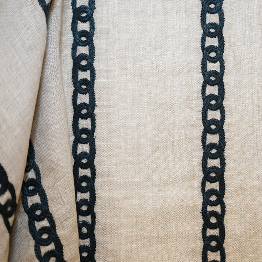 JF Fabrics JF Studio TANGLE 96 Fabric Transitional,Stripe Blue,Creme,Beige,Taupe  Embroidery,Linen,Texture - 5084796 SJ101