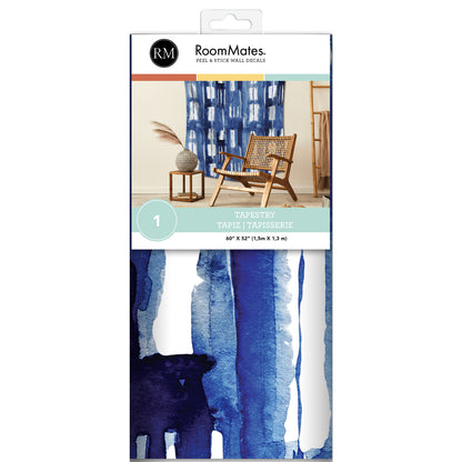 York Wallcoverings RoomMates Shibori Tapestry Transitional Abstract Blues  Wallpaper - TAP4888LG