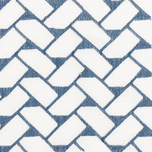 STOUT TEXTILES  DRAPERY,EMBROIDERIES TRANSITIONAL,, GEOMETRIC COBALT,SAPPHIRE   - TATT-1