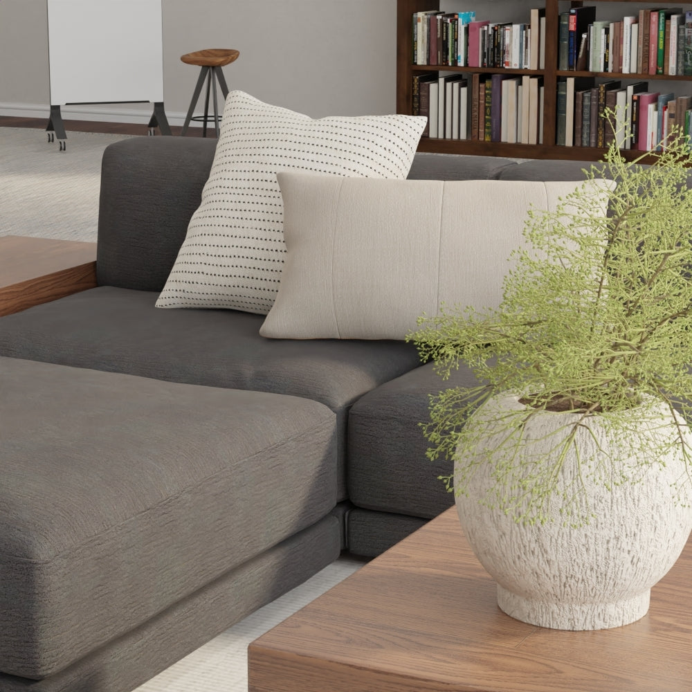 Charcoal solid fabric swatch NJ25-3276 with visible weave texture.