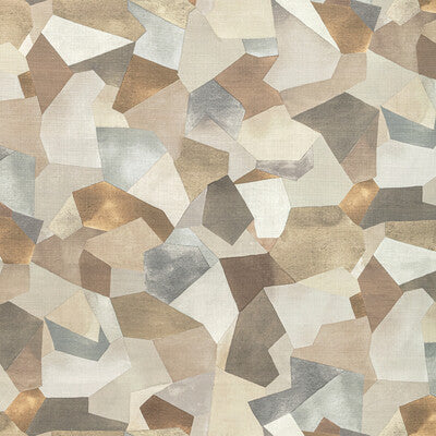 KRAVET COUTURE LINEN GEOMETRIC BROWN,GREY,BEIGE   - TAVORO.516.0