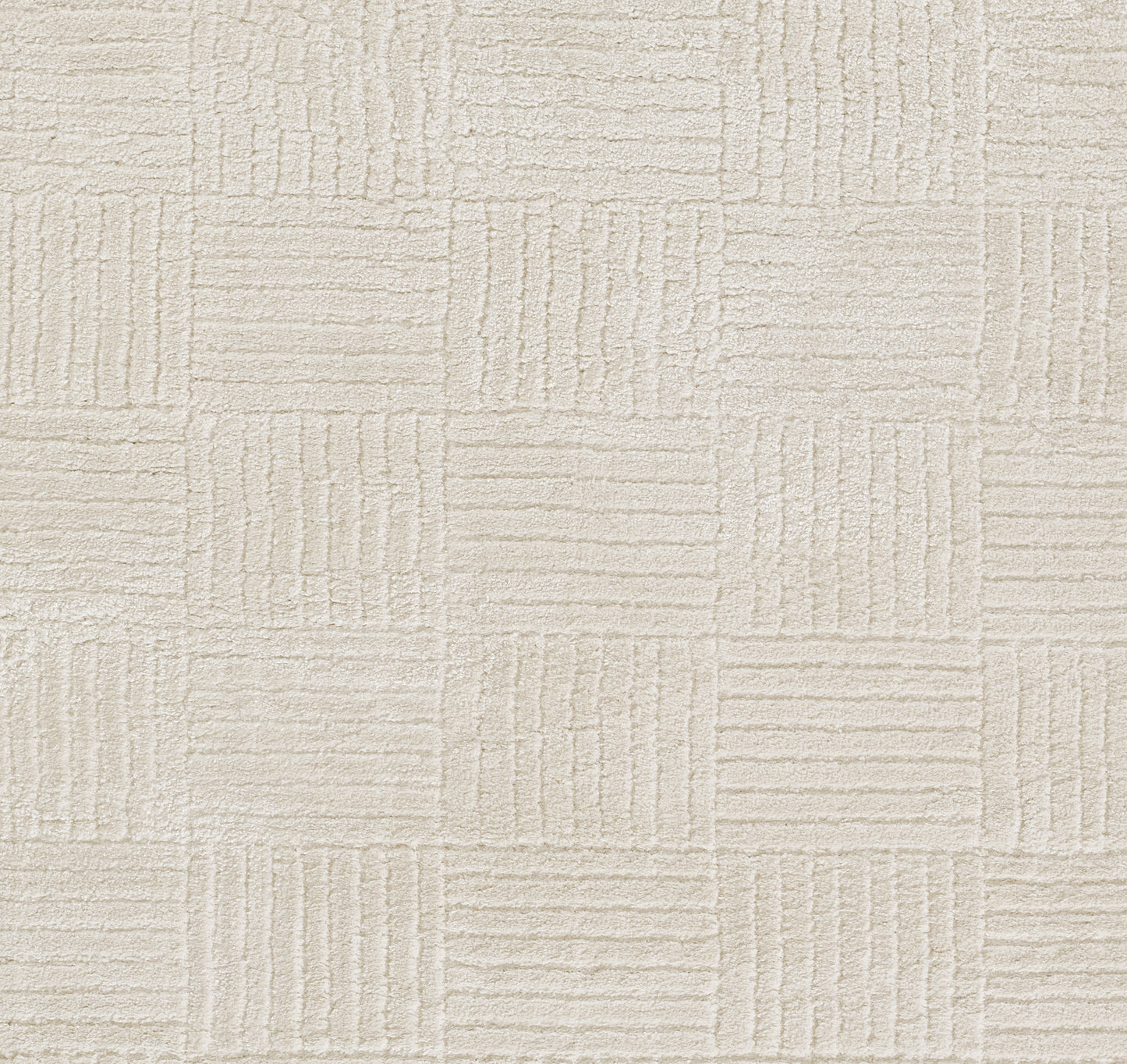 Ivory beige textured fabric tile with a raised square-grid pattern.