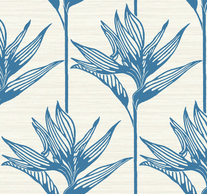 York Wallcoverings York Wallcoverings Bird of Paradise Blue Wallpaper  Botanical Blues   - TC2671