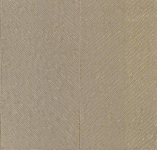 York Wallcoverings York Wallcoverings Palm Chevron Taupe and Gold Wallpaper  Textures Neutrals   - TC2699