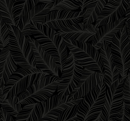 York Wallcoverings York Wallcoverings Rainforest Canopy Black Wallpaper  Botanical Blacks   - TC2712