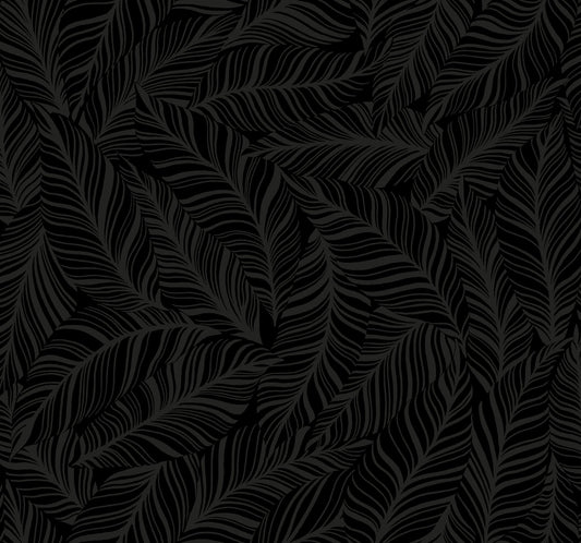 York Wallcoverings York Wallcoverings Rainforest Canopy Black Wallpaper  Botanical Blacks   - TC2712