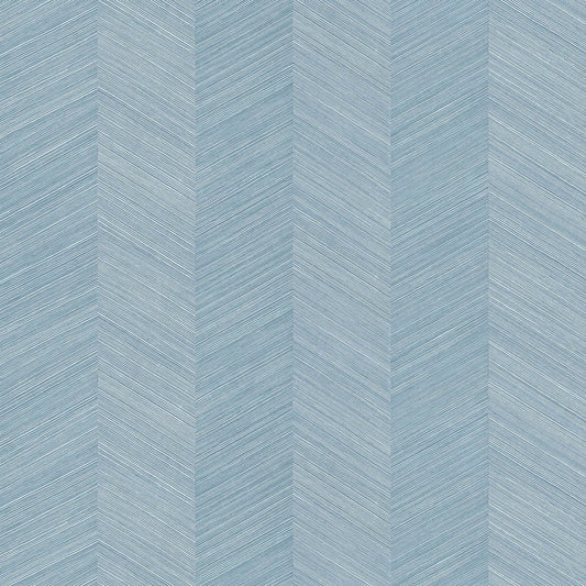 Seabrook Designs  Chevy Hemp Chevron Contemporary Blue Knoll   - TC70102