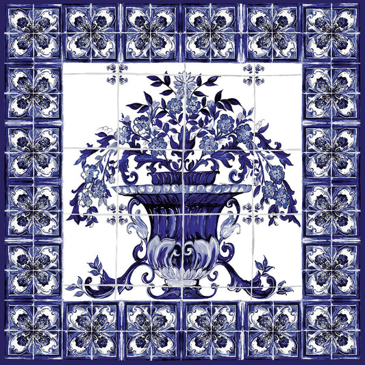 Dolce & Gabbana Casa  Vase Mediterraneo Mural Tile Contemporary Blues   - TCW001TCAI8UB003