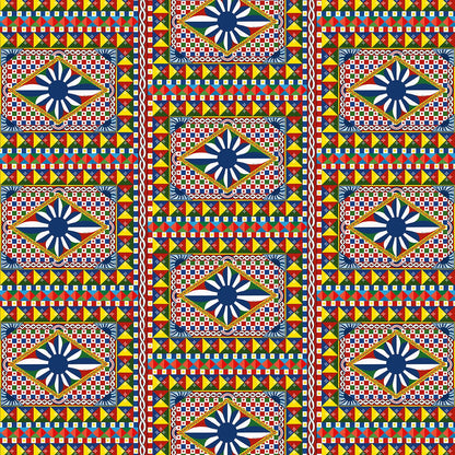 Dolce & Gabbana Casa  Geo Carretto Mural Geometric Contemporary Multicolors   - TCW003TCAHPUC072