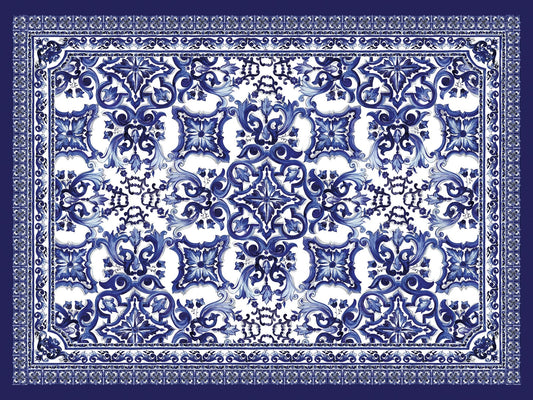 Dolce & Gabbana Casa  Blu Mediterraneo Mural Damask Contemporary Blues   - TCW006TCAI8UB025