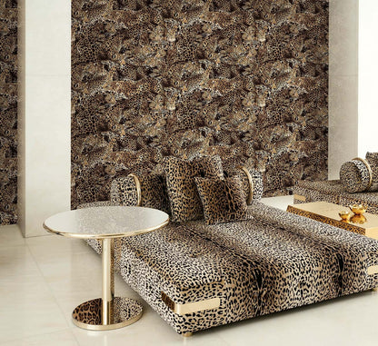 Dolce & Gabbana Casa  Leopardo Incognito Animal Print Contemporary Browns , Taupes   - TCW007TCAHOUL022