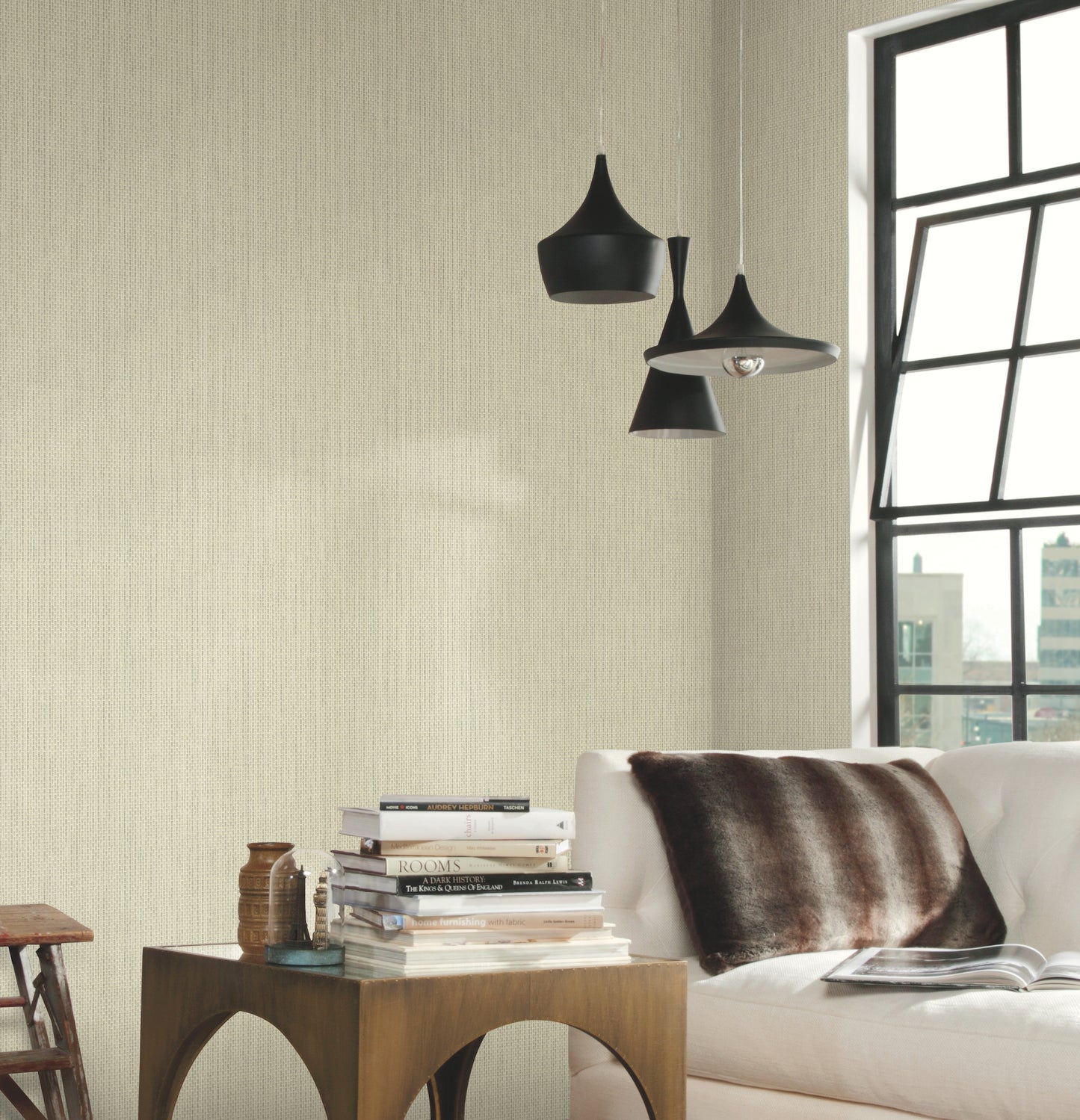 York Wallcoverings Texture Digest Petite Metro Tile White Wallpaper  Geometrics Whites and Off-Whites   - TD1048N