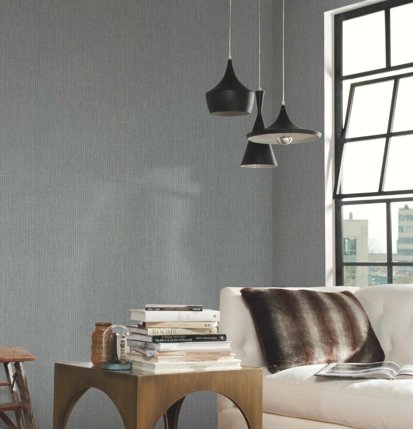 York Wallcoverings Texture Digest Petite Metro Tile Blue Wallpaper  Geometrics Blues   - TD1049N