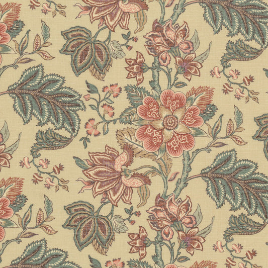 STOUT TEXTILES  MULTIPURPOSE,PRINT TRANSITIONAL,, FLORAL CLAY   - TEAK-1
