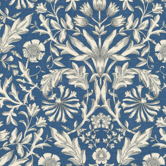 STOUT TEXTILES  MULTIPURPOSE,PRINT TRADITIONAL, FLORAL INDIGO,INK   - TEAS-2