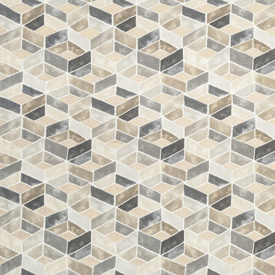 KRAVET COUTURE PRINT GEOMETRIC GREY,BEIGE,CHARCOAL   - TESSERAE.11.0