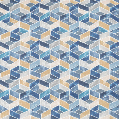 KRAVET COUTURE PRINT GEOMETRIC INDIGO,BLUE,GREY   - TESSERAE.516.0