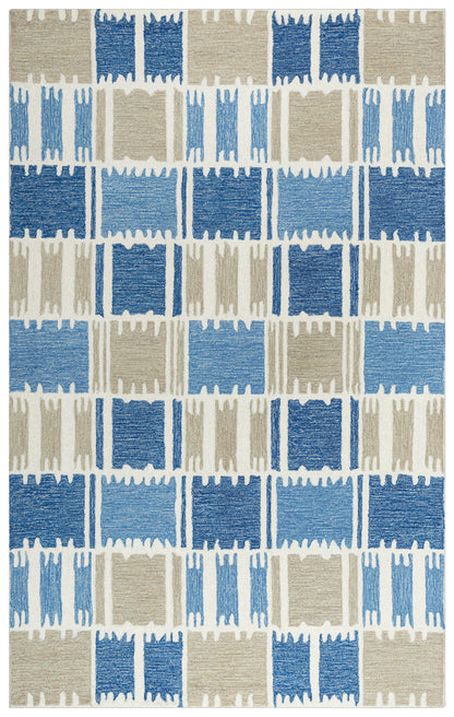 Contemporary rug, 9' x 12', textured surface visible.