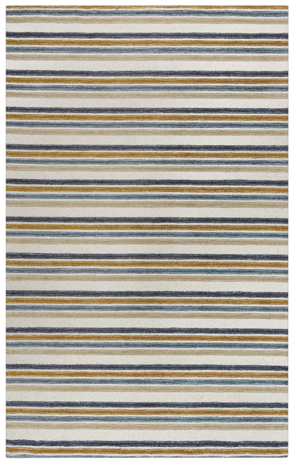 Contemporary rug with a geometric pattern, 5' x 8'.