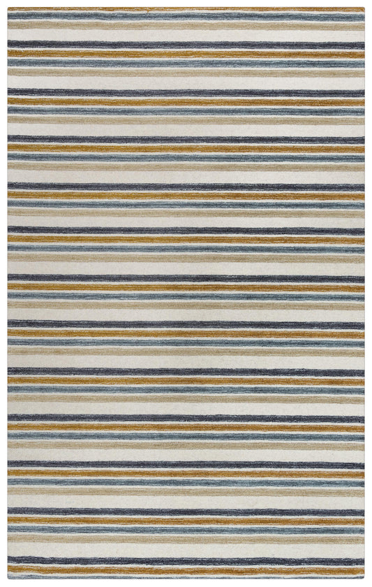 Contemporary rug with a geometric pattern, 5' x 8'.