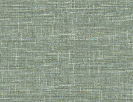 DuPont Tedlar Textures Grasmere Weave Faux Linen Contemporary Green Matte Sidewall - TG60113