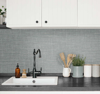 DuPont Tedlar Textures Grasmere Weave Faux Linen Contemporary Grey Matte  - TG60137