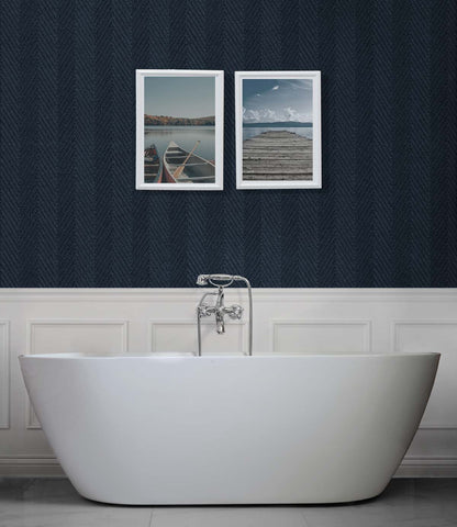 DuPont Tedlar Textures Throw Knit Chevron Contemporary Blue Matte  - TG60218