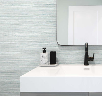 DuPont Tedlar Textures Edmond Faux Sisal Faux Grasscloth Contemporary Blue Matte  - TG60308