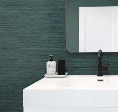 DuPont Tedlar Textures Edmond Faux Sisal Faux Grasscloth Contemporary Green Matte  - TG60341