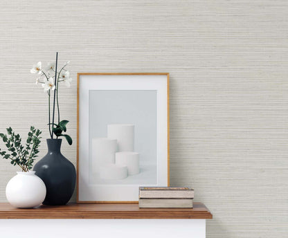 DuPont Tedlar Textures Edmond Faux Sisal Faux Grasscloth Contemporary White Matte  - TG60348