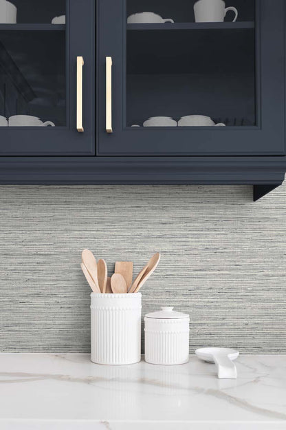 DuPont Tedlar Textures Edmond Faux Sisal Faux Grasscloth Contemporary Grey Matte  - TG60352