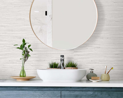 DuPont Tedlar Textures Marion Faux Arrowroot Faux Grasscloth Contemporary Off White Matte  - TG60512