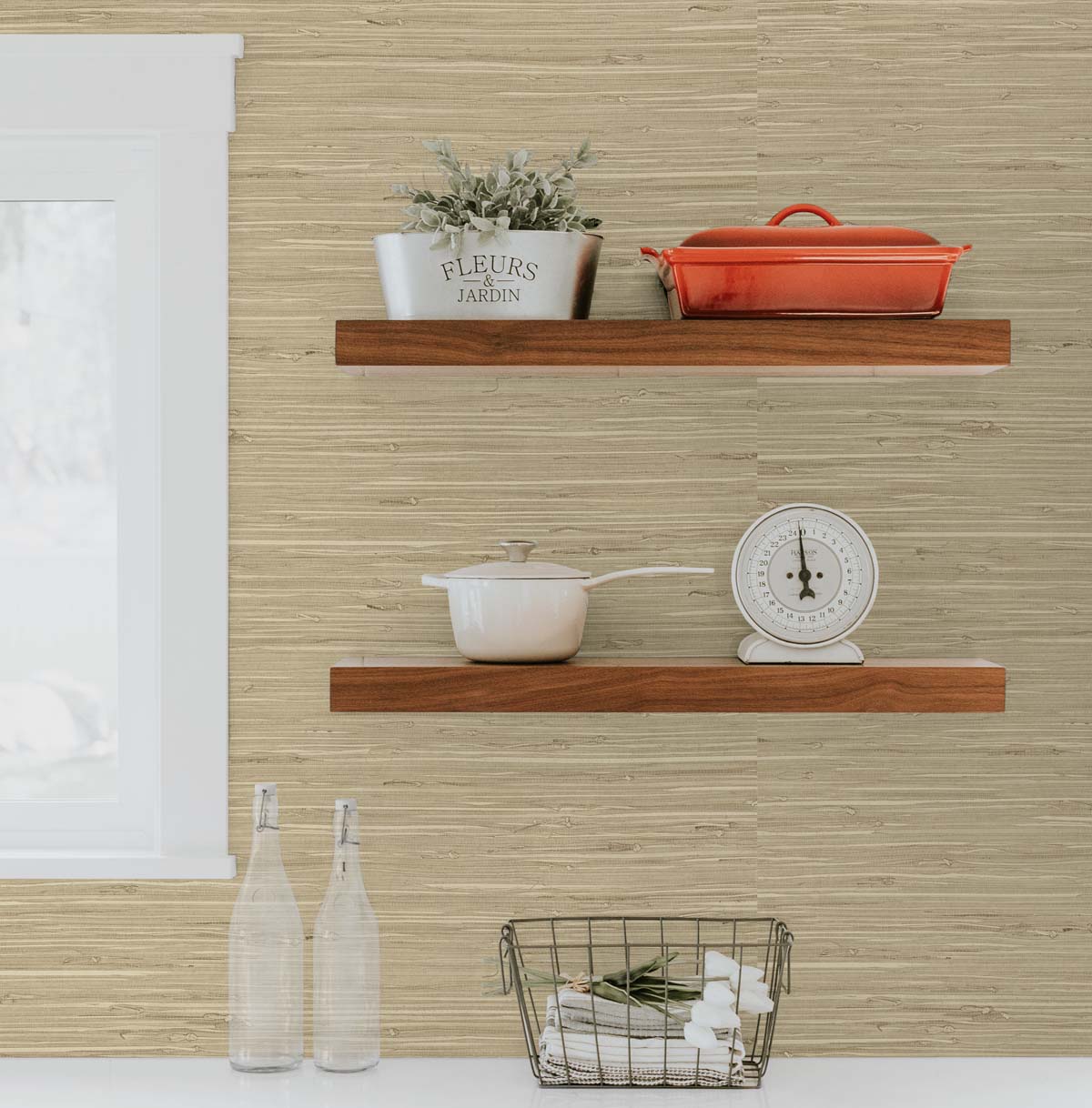 DuPont Tedlar Textures Marion Faux Arrowroot Faux Grasscloth Contemporary Brown Matte  - TG60516