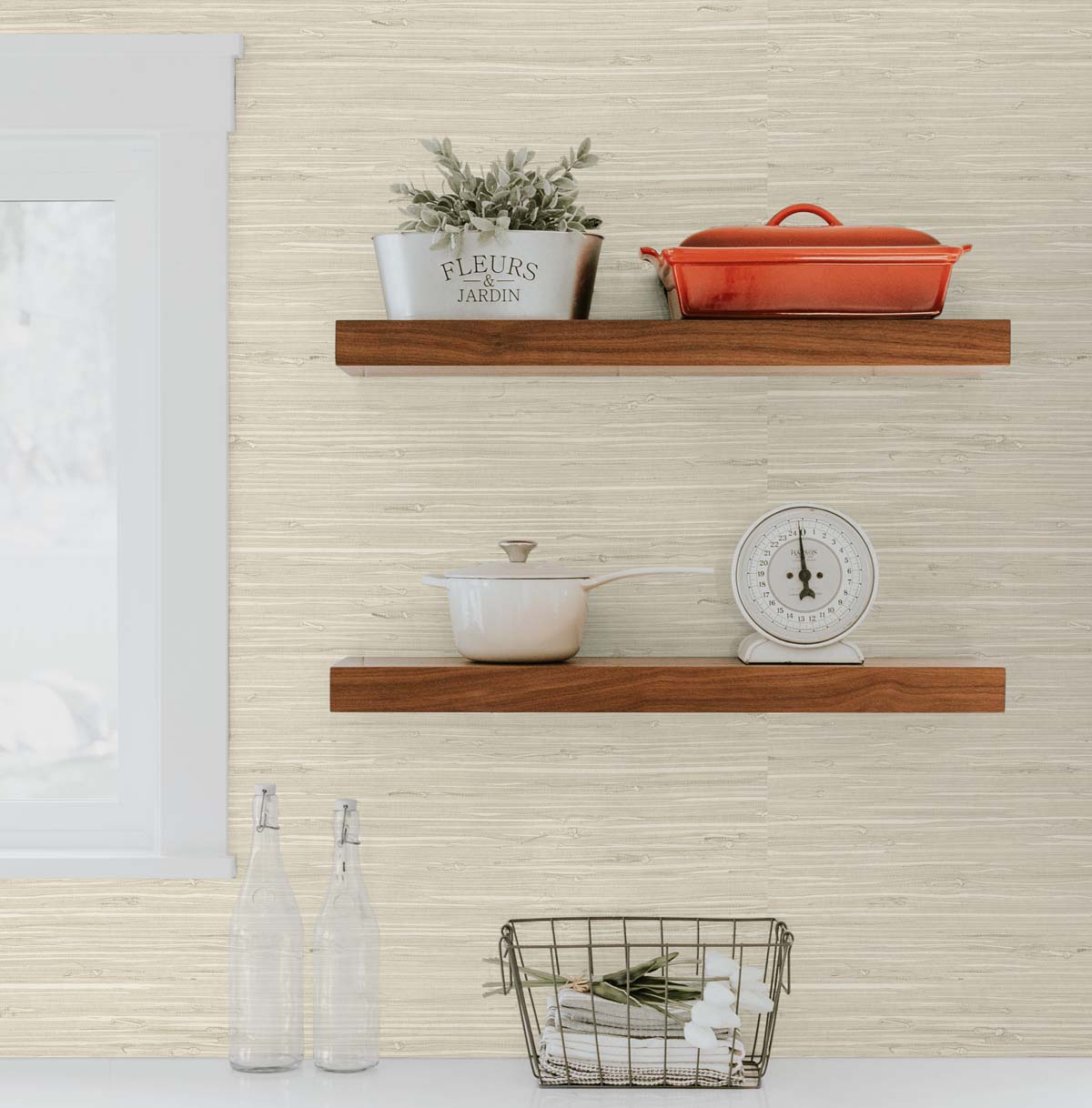 DuPont Tedlar Textures Marion Faux Arrowroot Faux Grasscloth Contemporary Tan Matte  - TG60527