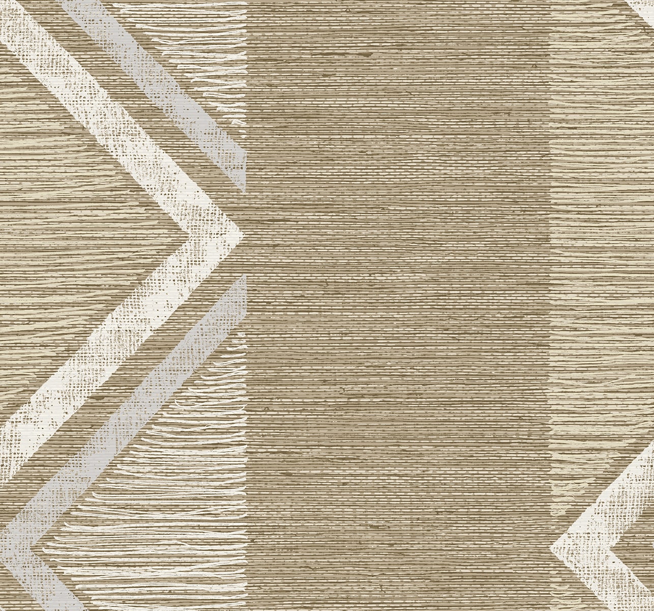 Seabrook Designs Fibers and Threads Beswick Chevron Striped Contemporary Warm Neutrals & Beiges   - TH91507