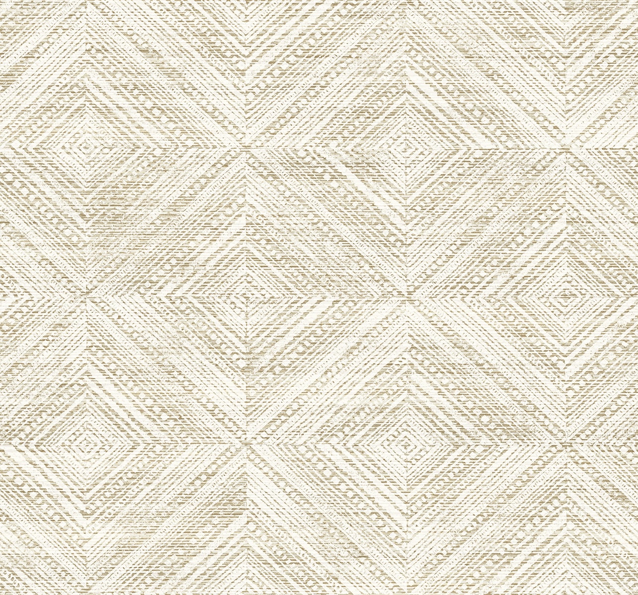 Seabrook Designs Fibers and Threads Leigh Diamond Geometric Contemporary Warm Neutrals & Beiges   - TH91607