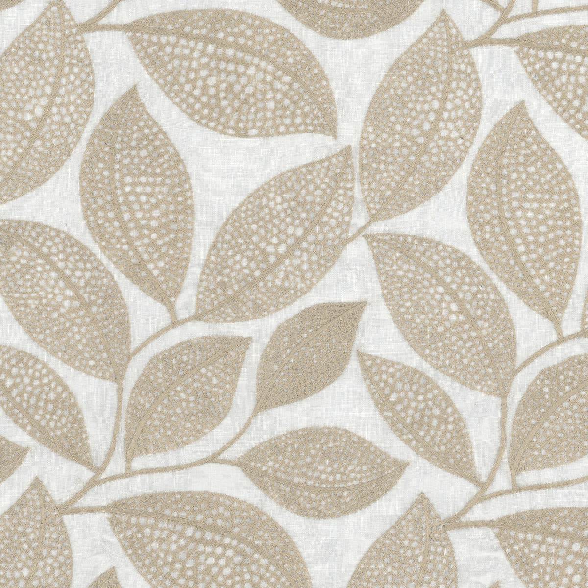 STOUT TEXTILES  DRAPERY,EMBROIDERIES TRANSITIONAL,, LEAF CARAMEL   - THET-1