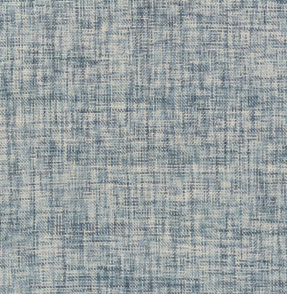 Blue woven rug runner with mottled light beige/cream threads; modern textured surface.