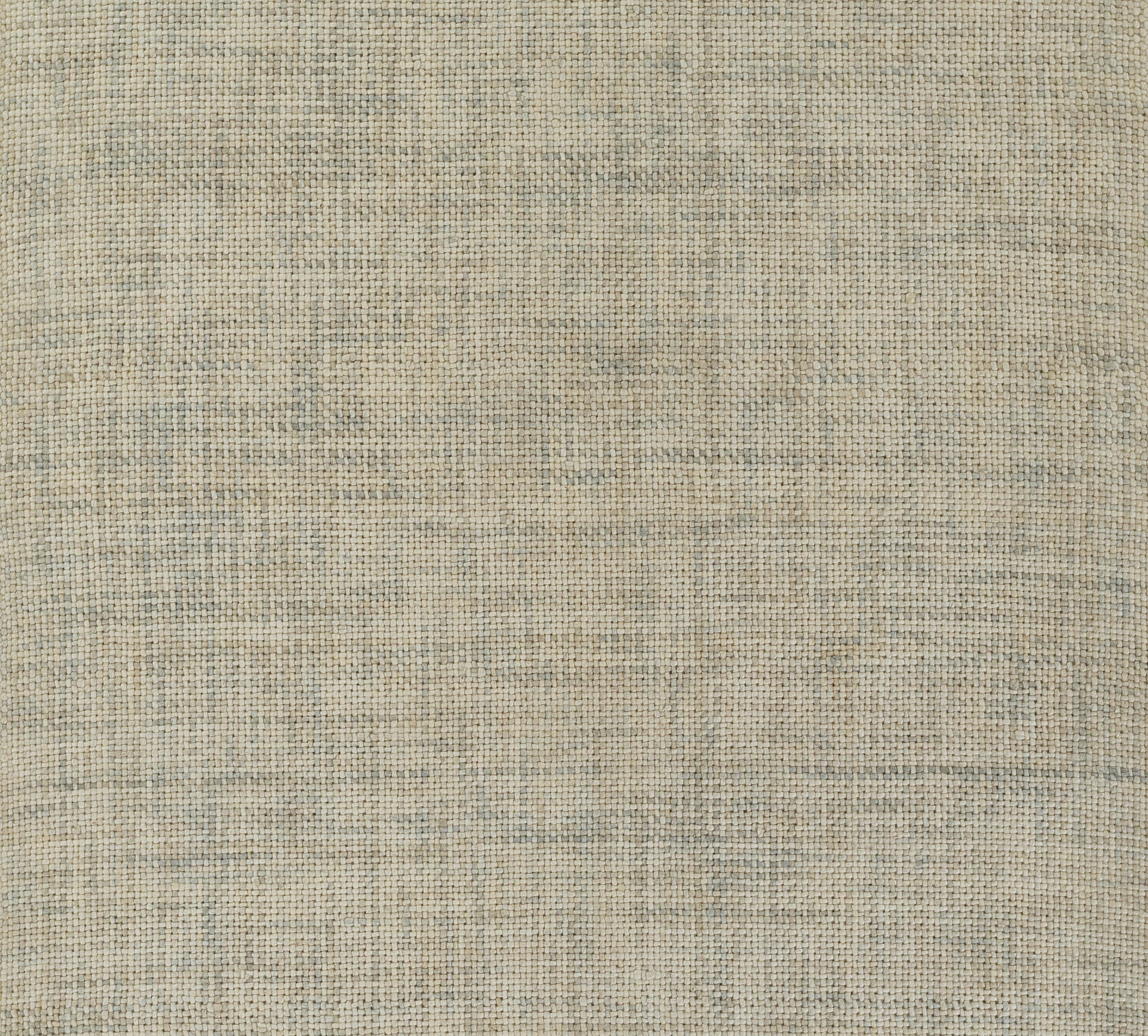 Beige linen-look woven rug runner with subtle gray flecks, 2' x 8'.
