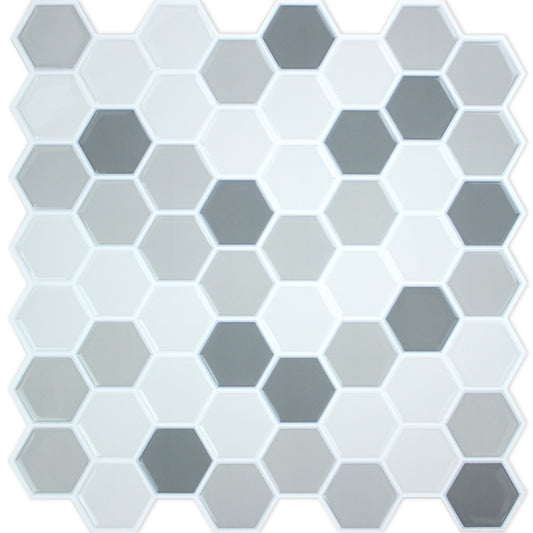 York Wallcoverings RoomMates Hexagon Tile Peel and Stick Backsplash Industrial Graphics Greys  Wallpaper - TIL4278FLT