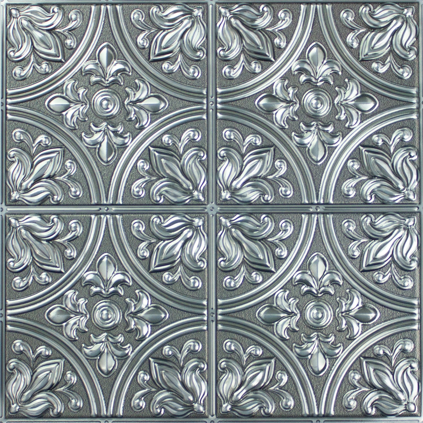 York Wallcoverings RoomMates Tin Silver Peel and Stick Tile Backsplash Industrial Graphics Metallics  Wallpaper - TIL4624FLT