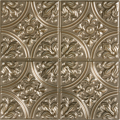 York Wallcoverings RoomMates Tin Gold Peel and Stick Tile Backsplash Industrial Graphics Metallics  Wallpaper - TIL4625FLT