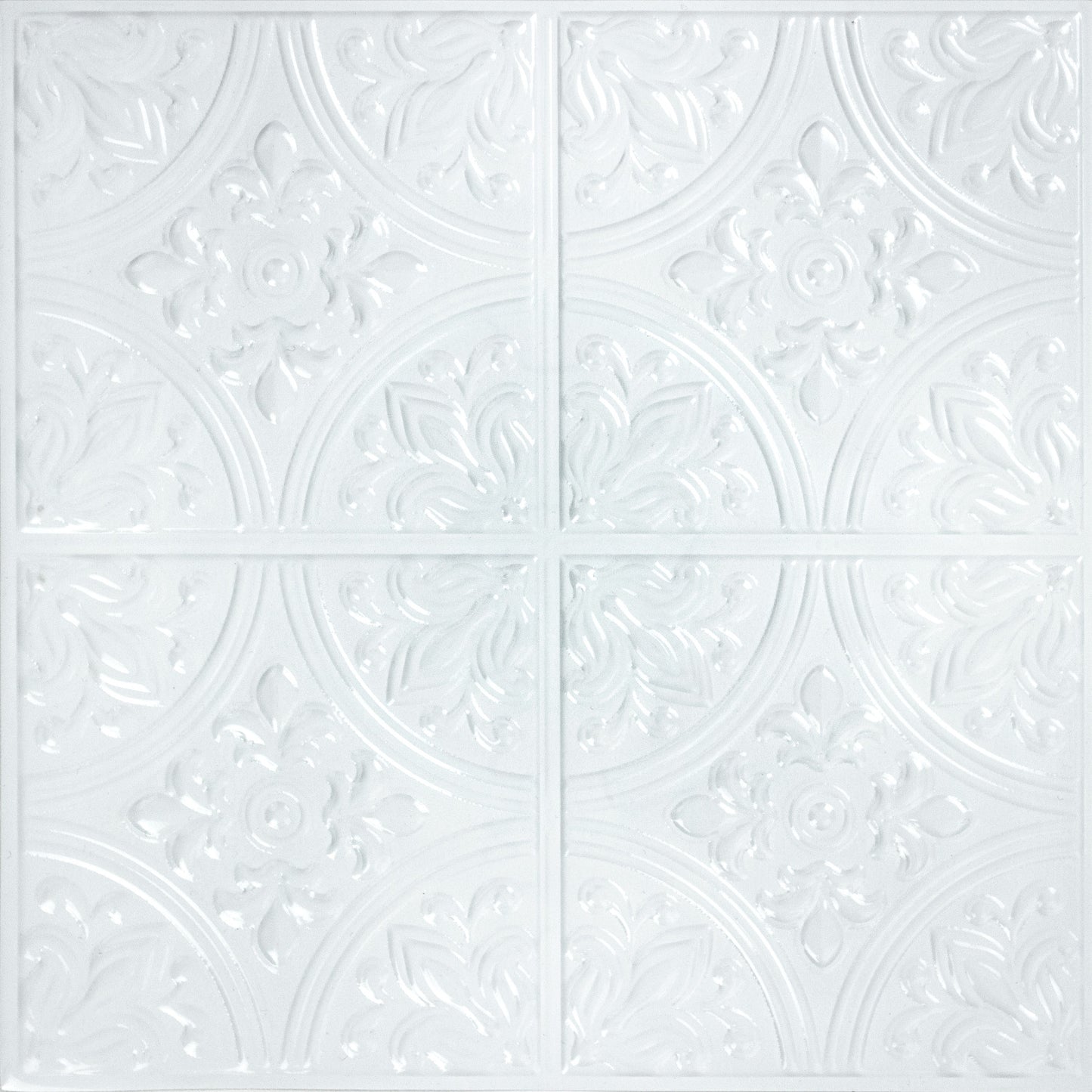 York Wallcoverings RoomMates Bright White Tin Tile Peel and Stick Backsplash Industrial Graphics Whites and Off-Whites  Wallpaper - TIL5014FLT