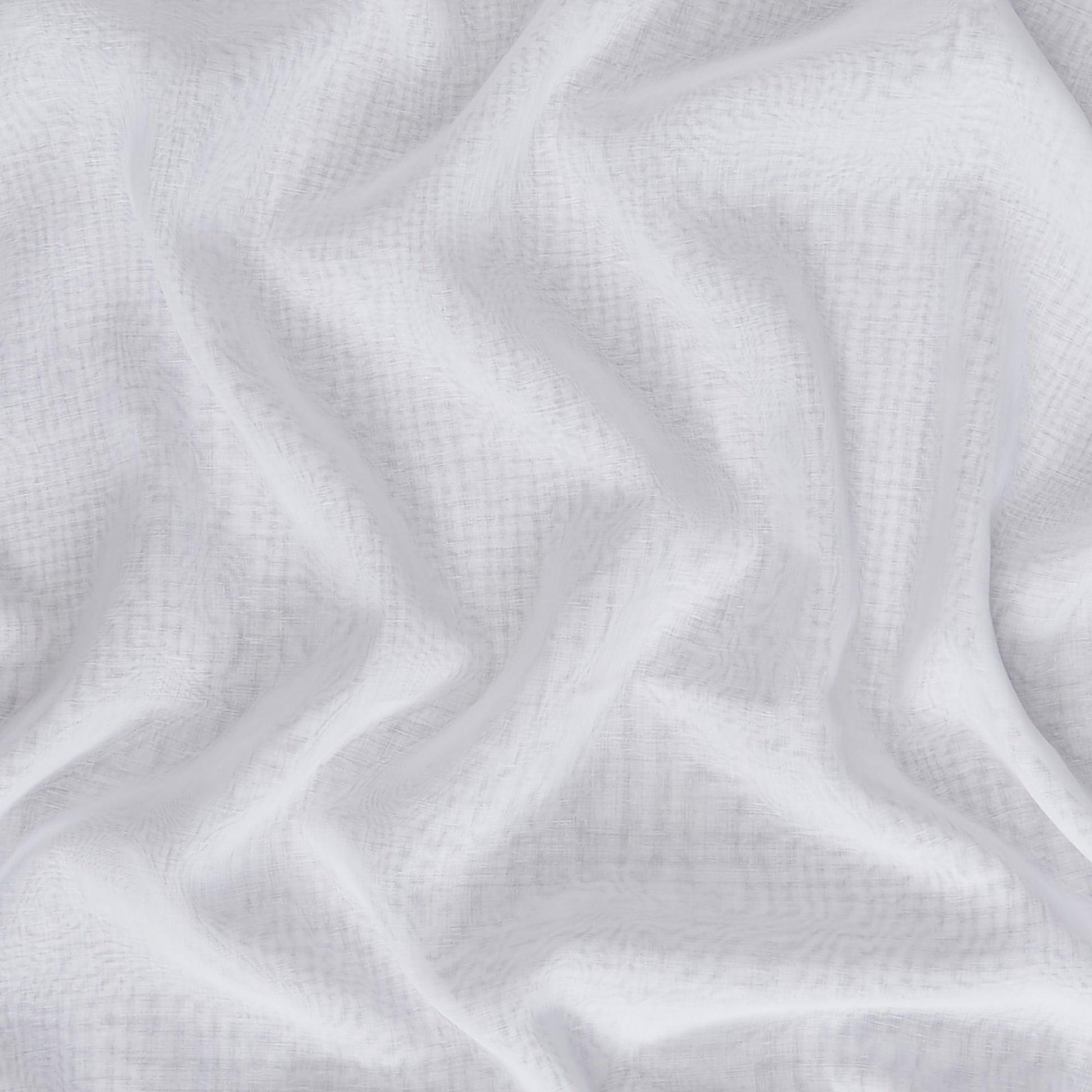White lightweight sheer fabric with soft drape and linen texture.