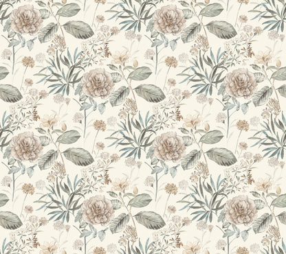 York Wallcoverings York Wallcoverings Midsummer Floral Beige and Green Wallpaper  Botanical Greens   - TL1918