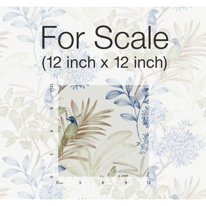 York Wallcoverings Blues II Handpainted Songbird Green and Blue Wallpaper  Animals Blues   - TL1928