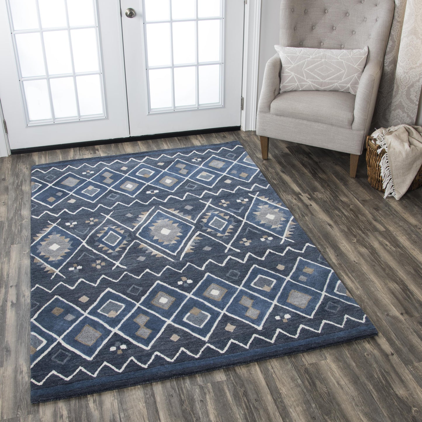 Rug, 3' x 5', rustic lodge Tumble Weed Loft design.