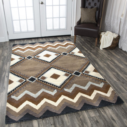 Rug, 5' x 8', rustic lodge style.
